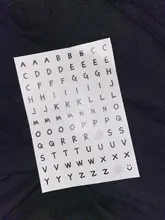 Mohamm-pegatina de corazón con letras en inglés para chica, suministros escolares, en blanco y negro, Cuenta de mano, 1 ud.