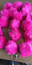 LLavero de piel falsa de 8cm para automóvil, llavero para automóvil con pompón, cadenas de color plateado, pompones, imitación de piel de zorro y conejo, 1 Uds.