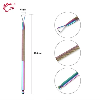 Online TP Regenbogen Überzug Dual-ended Häutchen Löffel Schaber Nipper Toten Haut Kallus Reiniger Pusher Maniküre Pediküre Salon Werkzeug