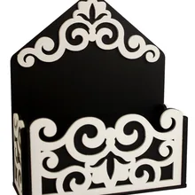 Подарочная упаковка-конверт малый "Вензеля" /черный,белый/18*7,3*20/Россия