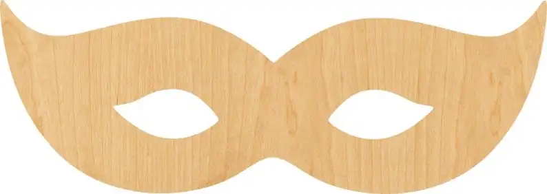 

Mardis Gras Mask Wooden Laser Cut Out Shape - Great for Crafting - Hobbyist - D.I.Y. Projects