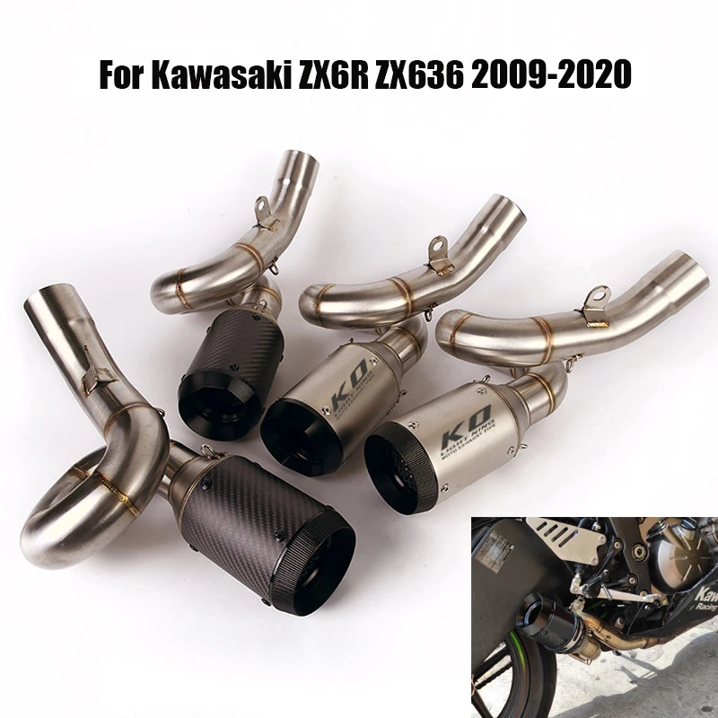 

Exhaust Pipe For Kawasaki Ninja ZX6R ZX636 2009-2020 Escape Muffler Tip 51mm Slip On Mid Link Pipe Connecting Section Motorcycle