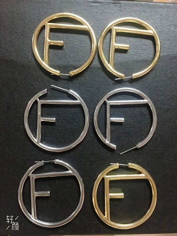 

classic design hollow alphabet letter earrings gold silver color big letter earrings women famous brand jewelry