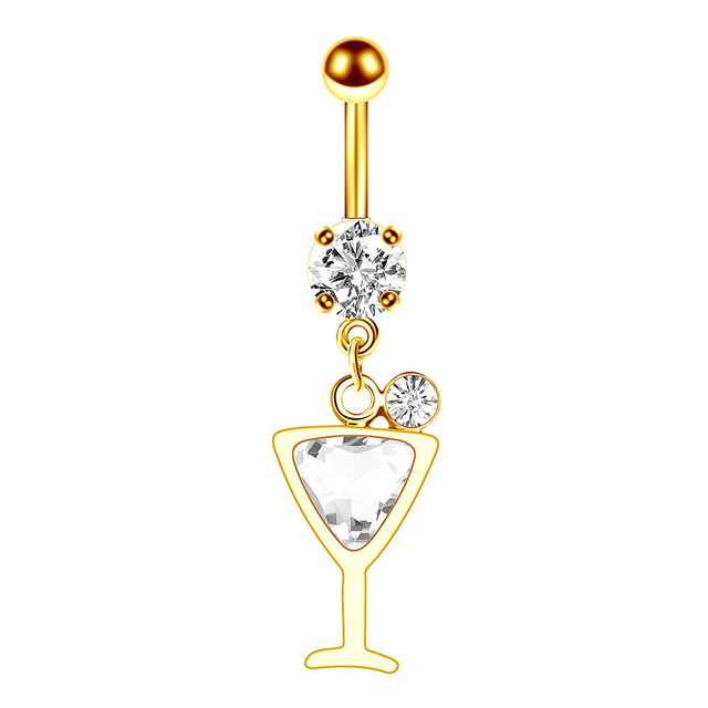 Gold Color Heart belly button ring 14G belly ring cute navel piercing bar sexy belly piercing dangle navel ring lot