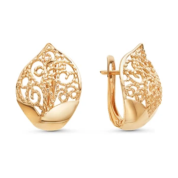 

10-07123 mink gold 585 sterling silver earrings
