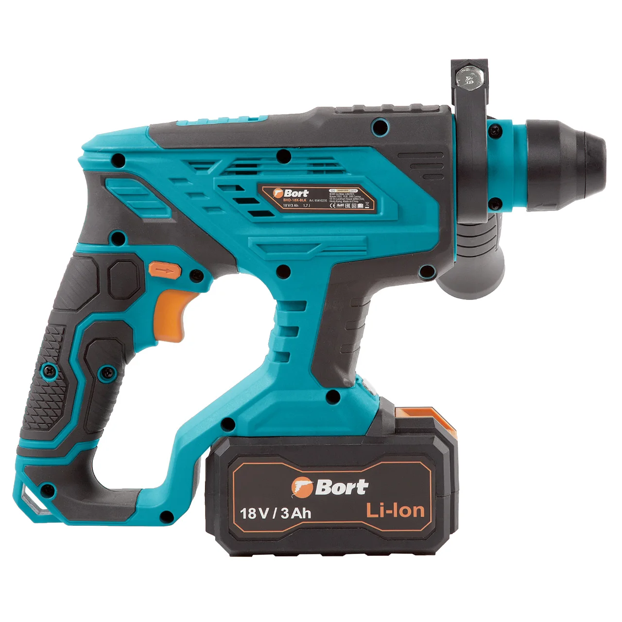 Перфоратор аккумуляторный Bort BHD-18X-BLK (2 Li-ion батареи 18 В, 3Ач,  энергия удара 1,7 Дж, кейс))