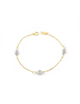 

Girl bracelet gold two color with chatons