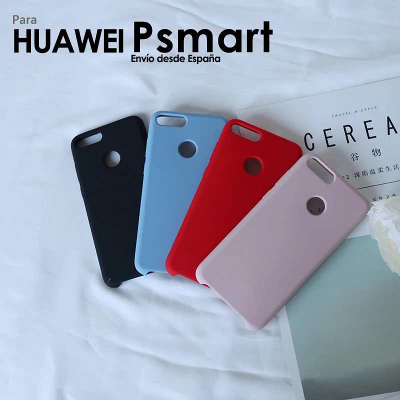 Funda de Silicona liquida para Movil Huawei P Smart Funda Protector Trasera Suave con Alta