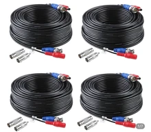 ANNKE-Cable de alimentación de vídeo BNC para CCTV, cámara AHD, DVR, sistema de seguridad, accesorios de vigilancia, 30M, 100 pies, color negro, 4 Uds. Por lote