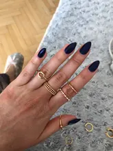 Docona-Conjunto de Anillos de perlas de cristal para mujer, Color dorado geométrico, corazón, dedo nudillo, joyería 2020