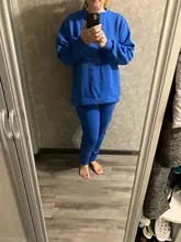 Outfits Women Tracksuit Sweatpants-Set Tops Two-Piece-Set Blue Cotton And Solid MEIYANGYOUNG