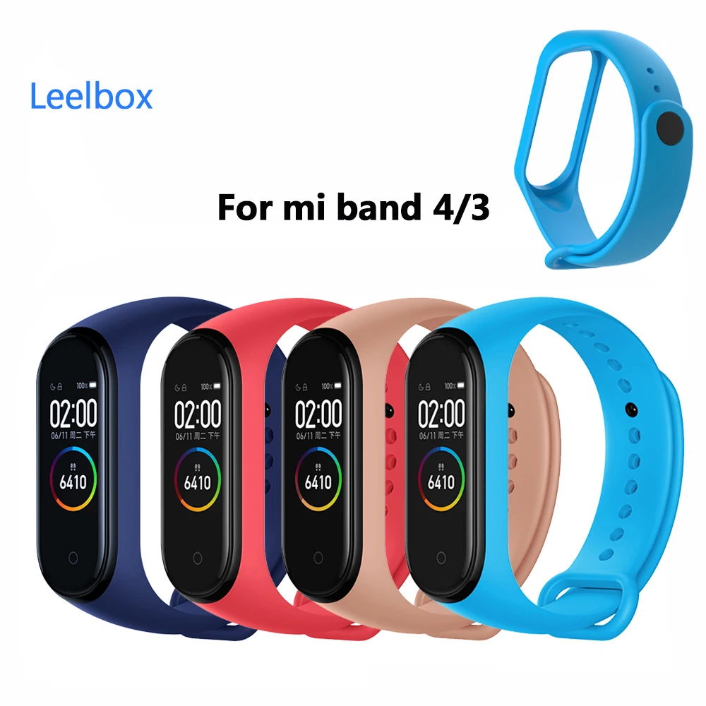 Xiao/mi Band 4 ремешок на запястье из ТПУ Черный Оранжевый Розовый Синий винный красный браслет для Xiao mi band 3 4 NFC умный Браслет