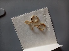 ANENJERY de Plata de Ley 925 moda novedosa de Luna estrella aro pendientes para las mujeres 2020 mejores regalos de Navidad de S-E1360