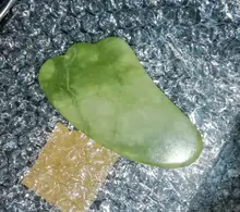 Gua Sha-Rodillo de Jade masajeador Facial 100% verdadera piedra Natural, rascador Gouache, herramientas de masaje para el cuidado de la piel