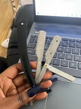 Afeitadora Manual profesional para Barbero cuchilla de borde recto para salón de acero inoxidable, afeitadora plegable, cortadora de pelo, afeitadora de barba para hombres