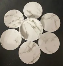 Marble Coaster Cup-Mat Table-Pad-Holder Clean-Placemats Coffee Round Drink 6PCS To Easy
