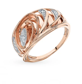

Gold ring with diamonds sunlight sample 585
