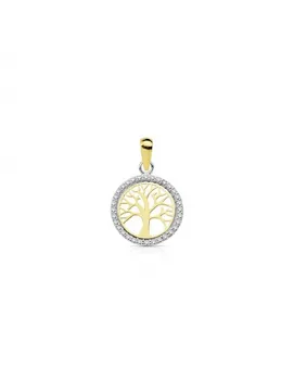 

Pendant bicolor Round openwork Tree of life