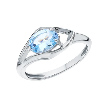 

Silver ring with Topaz sunlight sample 925