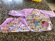 Baberos impermeables de manga larga para bebé, Baberos de dibujos animados para niño y niña, delantal de alimentación impermeable de manga larga