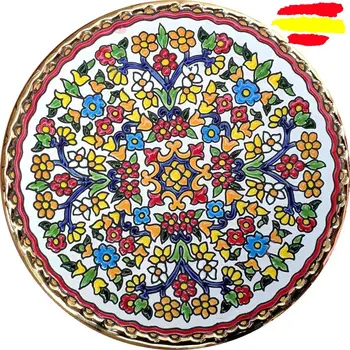 

Ceramics plate from 17cm/6,7 inch diameter-ceramics glazed up handmade-made in España-oro 24k - ARTECER-MIJASCERAMIC-