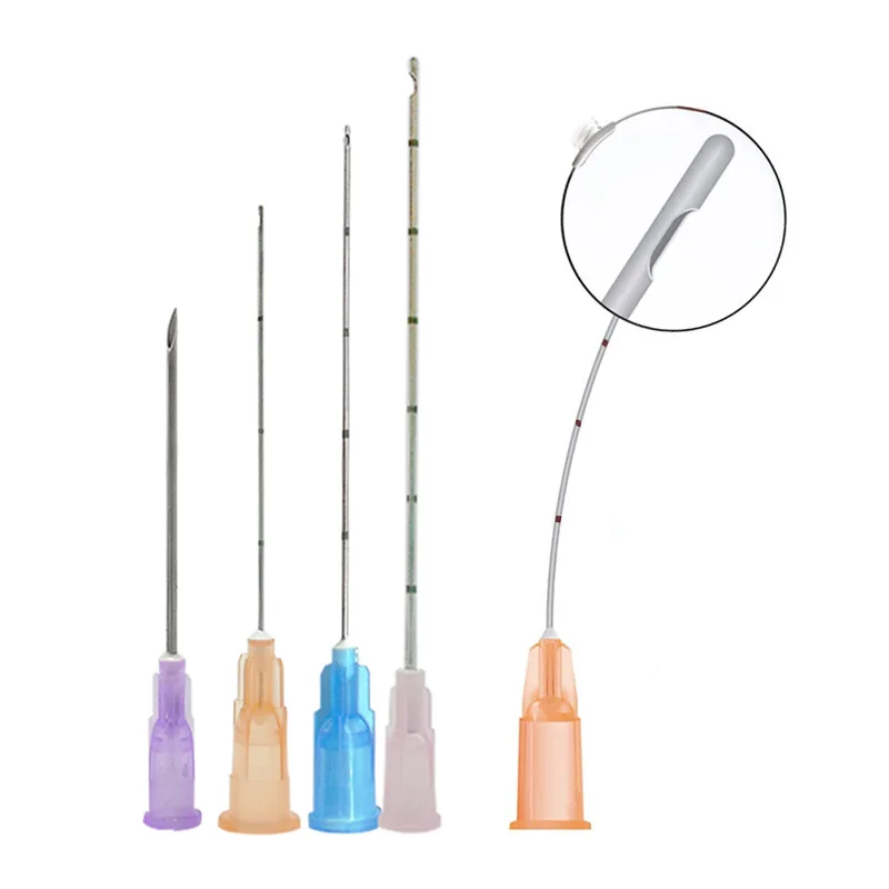 20 pรงs/caixa deenora venda quente 18g 21g 22g ce 25mm 38mm 50mm 70mm agulha rosto bodyantienvelhecimento enchimento ponta sem corte cรขnula