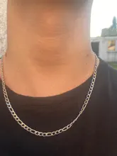 Collar de cadena Figaro para hombre, cadena larga de acero inoxidable, Color dorado, regalo de joyería, 2020