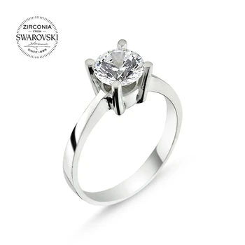 

Silver 925 Sterling Swarovski Zirconia Cubic Zirconia Engagement Ring