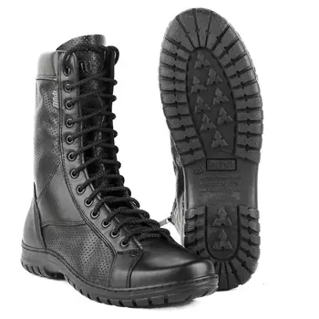 

summer genuine leather lace-up black ankle boots men high shoes flat military boots made in Russia 0054/44 LA