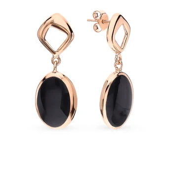 

Silver earrings with Onyx sunlight sample 925