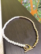 2021 nuevo de moda barroco Collar con cadena de perlas mujeres Collar Punk, cierre de palanca círculo Lariat grano gargantilla collares joyería