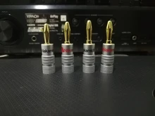 Conector de Banana de 4mm, conectores banana para altavoz de 24K, chapado en cobre y oro de 4mm, con poste de encuadernación de 4mm, 4 Uds.