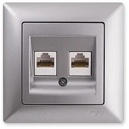 

PnpnElectrıc Gns Visage Ambiance Metallic Silver Double Data Socket (2 xRJ45 Cat5)