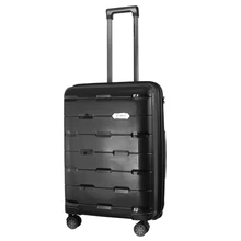 Чемодан на колесах PROFFI TRAVEL "TOUR FASHION" 24' PP пластиковый средний 64,5х47х27, черный, M