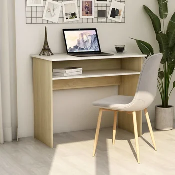 

Desk and White Oak Sonoma 90x50x74 cm in chipboard office furniture