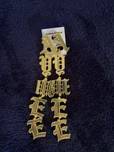 Pendientes de nombre Vertical personalizados para mujer, aretes con nombre personalizado, láser acrílico, bricolaje, joyería de letras C10