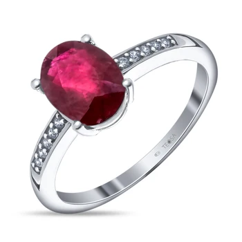 

Silver ring with Ruby Nat. (h) and cubic zirconia