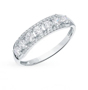 

Silver ring with cubic zirconia sunlight sample 925