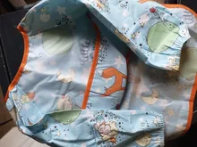 Baberos de Bandana para bebé, Baberos coloridos de dibujos animados, impermeables, para comer, dibujo de manga larga, delantal de autoalimentación para bebé