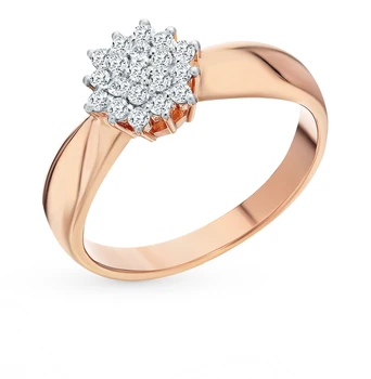 

Gold ring "diamonds of Yakutia" sunlight sample 585
