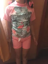 BAOHULU-Conjunto de dos piezas para niña, trajes de baño de manga corta con protección UPF 50 +, traje de baño de protección UV, traje de baño de playa de verano