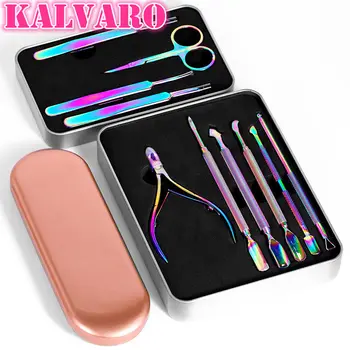 

Nail Clipper Cutter Stainless Steel Rainbow Tweezer Clipper Dead Skin Remover Edge Cutter Scissor Plier DIY Nail Art Tools Kits