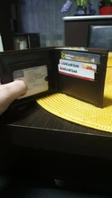 Tarjetero plegable de cuero genuino para hombre, billetera delgada, monedero