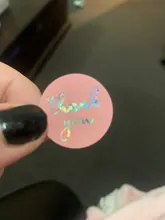 Pegatinas de agradecimiento láser para paquete de regalo, etiquetas de sellado rosa y negro, adhesivo redondo de papelería, 500 Uds.