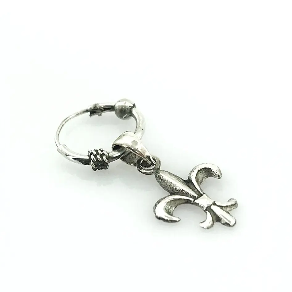 

Dangle Silver Ring Single Earrings Unisex