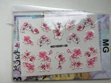 Water-Decals Nail-Sticker Engraved Flower Embossed 3d Acrylic Pink-Color White Z0342