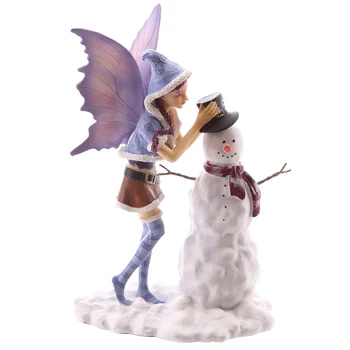 

Figure Fairy resin with Snowman snow. Natasha Faulkner, christmas Fairy Faeries Figurines. Decorations home. Figures