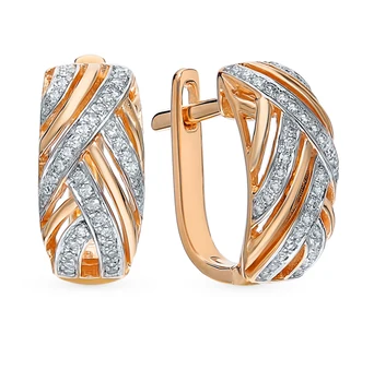 

Gold earrings with diamonds sunlight sample 585