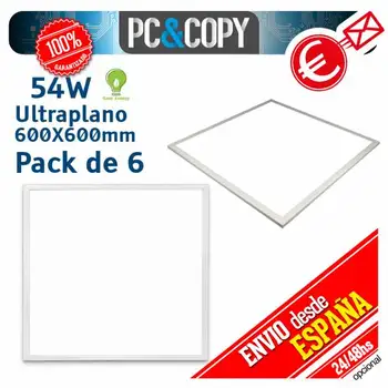 

Pack 6 LED Panel 54W 60x60 ultra-thin white light 600X600mm recessed false ceiling