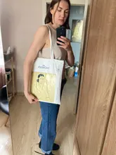 Youda-Bolso de lona sencillo para mujer, bolsa de mano Original, elegante, a la moda, para hombro, de compras, informal, para chicas